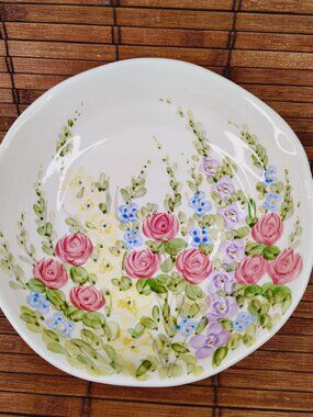 Tabletops Unlimited English Garden By Don Swanson Soup Pasta Salad Bowl Floral